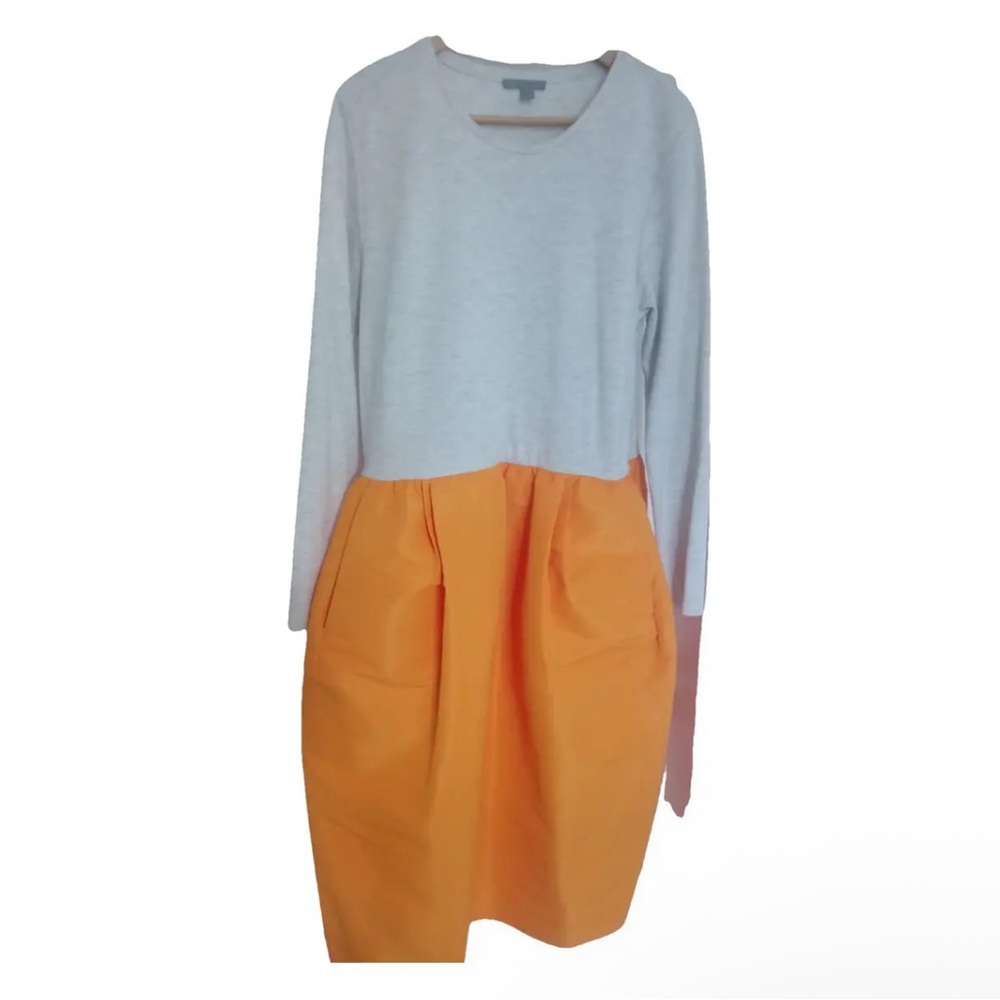 COS Long Sleeve Dress in Gray and Orange